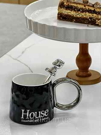 Тортівниця підставка для торта на ніжці «White kitchen» 27*16 см кераміка+дерево 8030-324 Київ