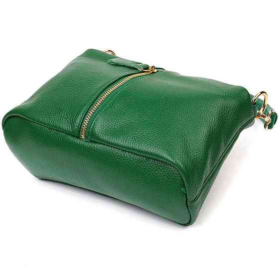 Молодіжна сумка через плече з натуральної шкіри 22097 Vintage Зелена Київ