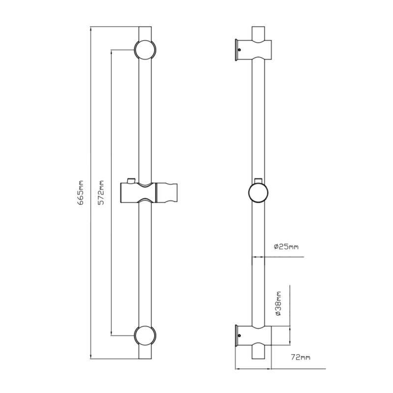 Душевая стойка с держателем из нержавейки Qtap Lepit 665 мм круглая Chrome Харьков - изображение 2