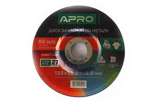 Диск зачистной по нержавеющей стали (Ceramic) 125х6.0х22.2мм (5шт. в пач.) APRO PRO Ровно