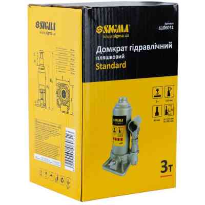 Домкрат Sigma гідравлічний пляшковий 3т H 175-345мм (6106031) Вінниця