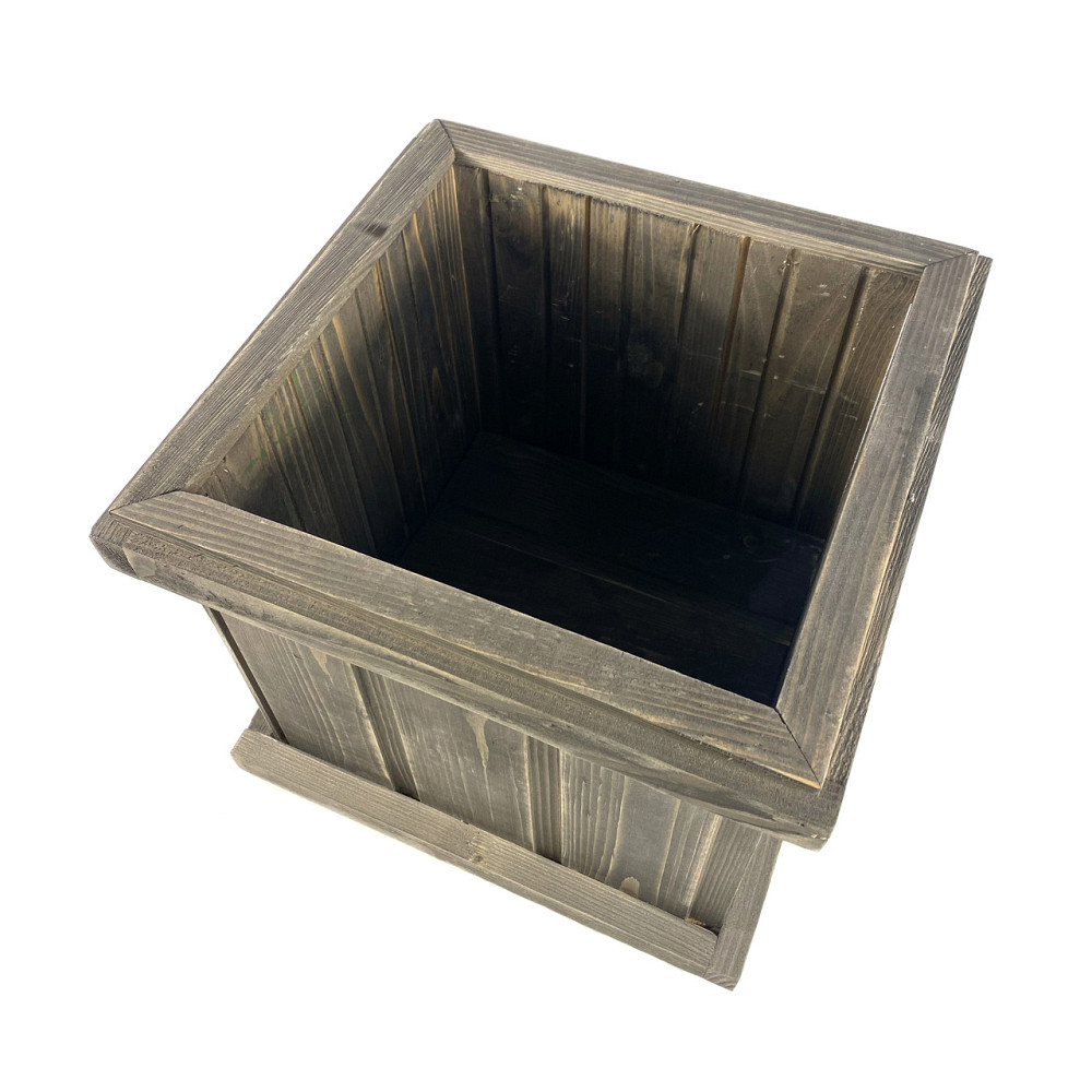 Ящик вазон садовий декоративний для квітів або для зберігання речей з натурального дерева 33х33х28,5 см Кам'янець-Подільський - фото 1