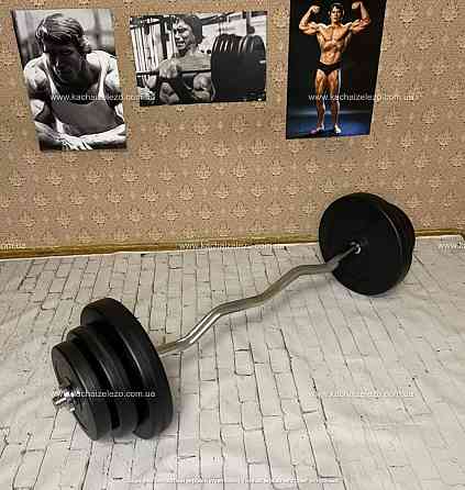 Штанга наборная W-образная на 42 кг Гантели, гири, штанги и диски с пластиковым покрытием Киев