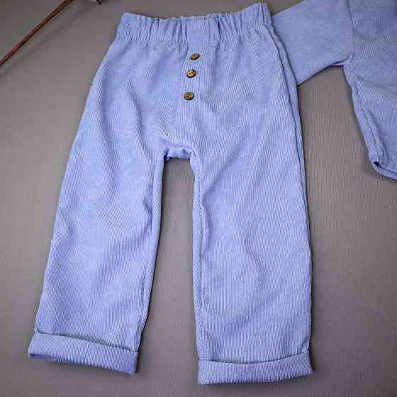 Святковий костюм для хлопчика/ костюм на хрещення (сорочка+штани) Блакитний Кам'янець-Подільський