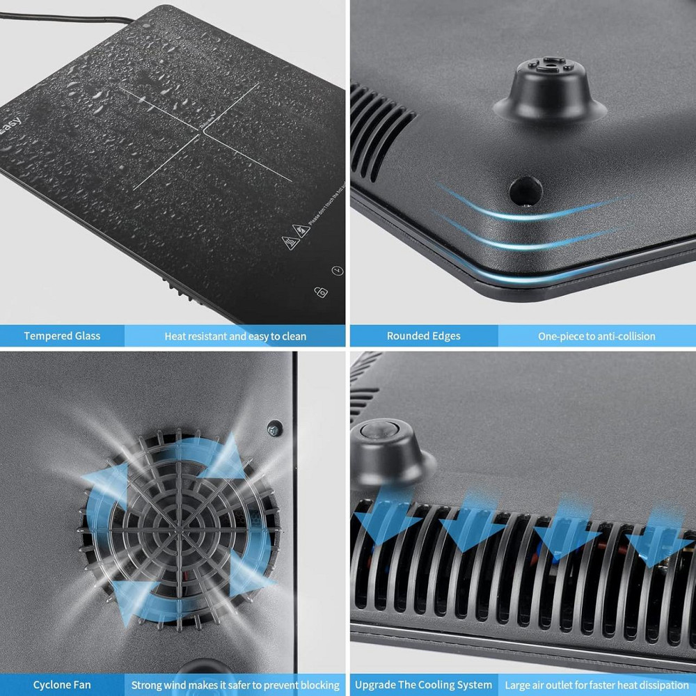 Индукционная плита IsEasy Hob 2100W Черная 9 уровней сенсорная LED портативная 1 конфорка Киев - изображение 2