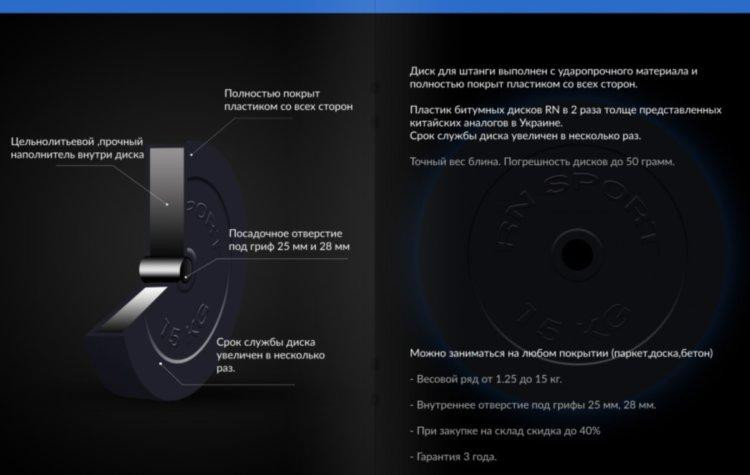 Штанга набірна W-подібна на 27 кг Гантелі, гирі, штанги і диски з пластиковим покриттям Київ - фото 4