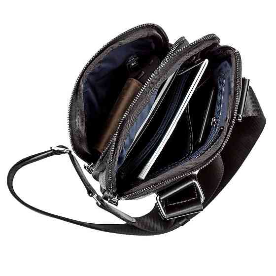 Сумка чоловіча шкіряна Чорна (SHVIGEL) Київ