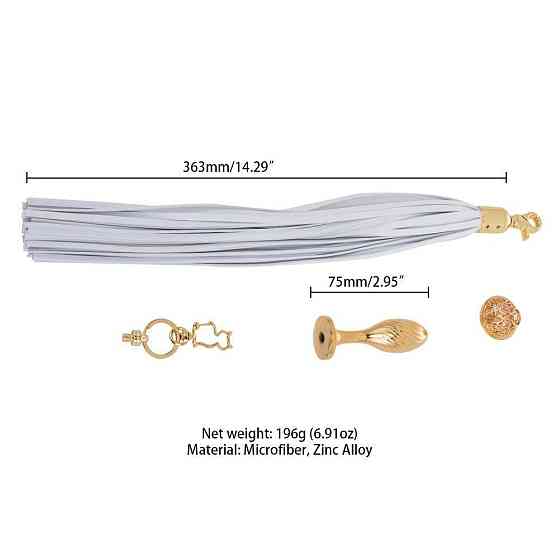 Металева анальна пробка Хвіст поні LOCKINK SEVANDA White Pony-Tail Anal Pear-shape Plug Sex Aura Київ