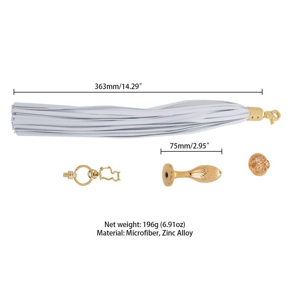 Металева анальна пробка Хвіст поні LOCKINK SEVANDA White Pony-Tail Anal Pear-shape Plug Sex Aura Київ - фото 6