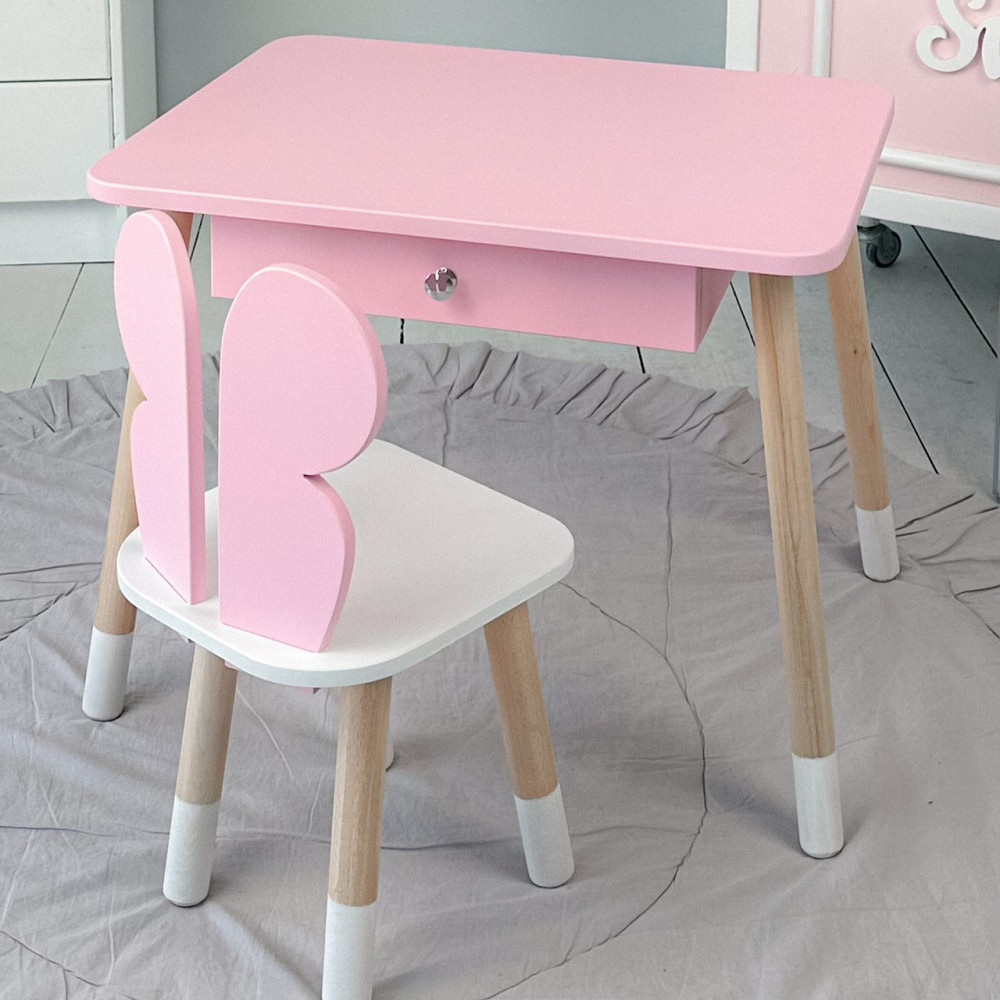 Дитячий столик і стільчик рожевий. Столик із шухлядою для олівців і розмальовок Київ - фото 10