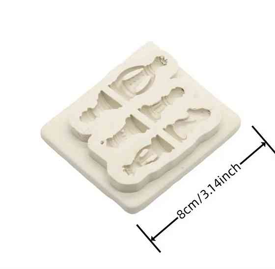 Молд силиконовый Шахматы маленький 80 на 70 мм серый Киев