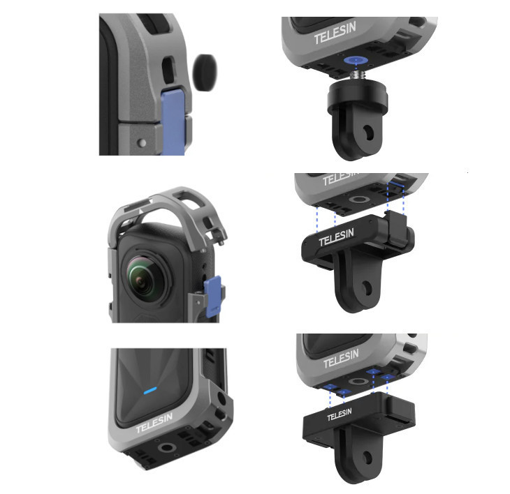 Рамка Insta360 X5 алюминиевая защитная с колпачком Telesin S6-FMS-19-TIS Киев - изображение 2