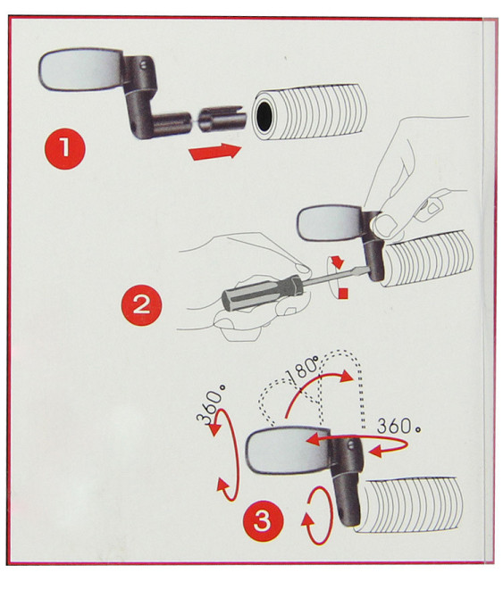 Зеркало для велосипеда на руль Feel Fit черное Бровары - изображение 6