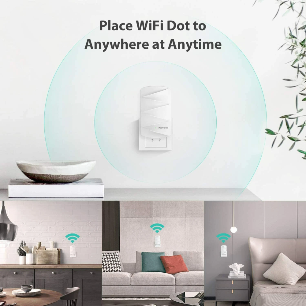 Уцінка Wi-Fi Mesh розширювач MeshForce M3 Dot (для системи M1/M3), AC1200, 1000 кв. футів Київ - фото 5