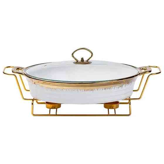 Настольная мармитница 41х25х15.5 см мармит фарфоровый для вторых блюд 2 л HP1027 Киев