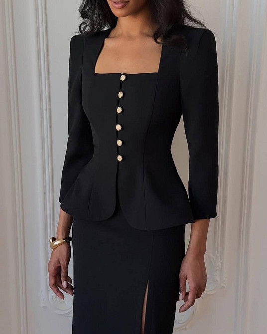 Женский стильный привлекательный костюм двойника Черный, 46/48 Одесса - изображение 2