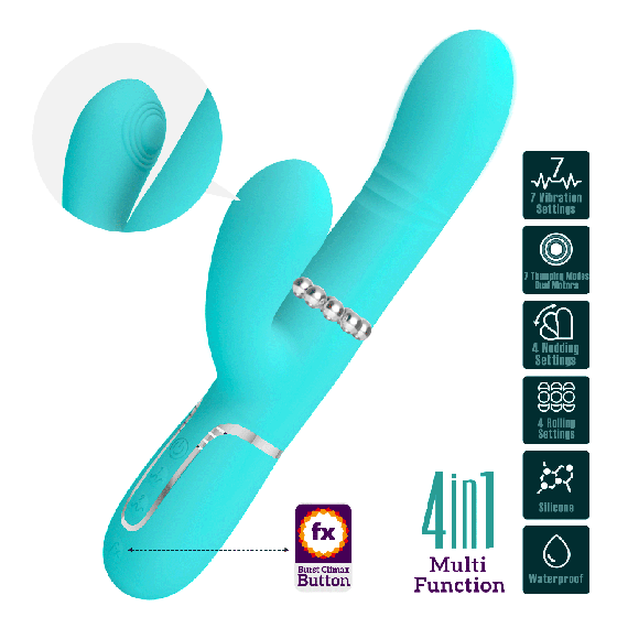 Вибромассажер с поступательным движением серии Pretty Love - Mariana Twinkled Green 7 vibration Sex Aura Киев