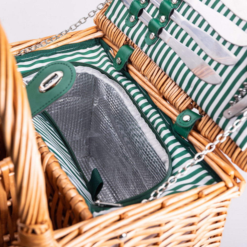 Кошик плетений для пікніка з посудом на 4 персони 48х33х43 см набір посуду туристичний для кемпінгу HP-ZQ-3 Коломия - фото 4