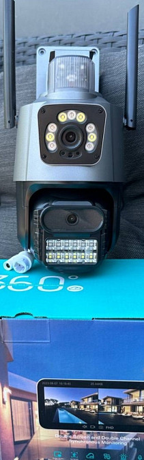 Качественная камера видеонаблюдения 8мп WIFI PTZ ICSee две камеры. Харьков - изображение 4