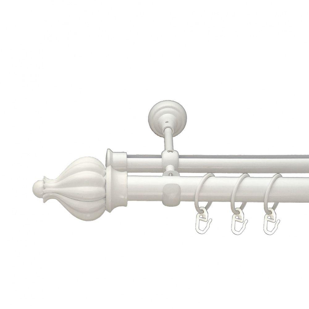 Карниз Orvit Таджа металевий дворядний опозитний гладка \ профільна труба кільце металеве Арктіс 25\19 мм 240 см (00-00009588) Львів - фото 1