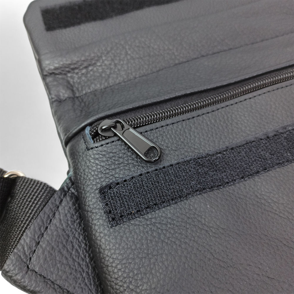 Сумка для прихованого носіння зброї з натуральної шкіри з кобурою, тактична барсетка месенджер через плече Київ - фото 9