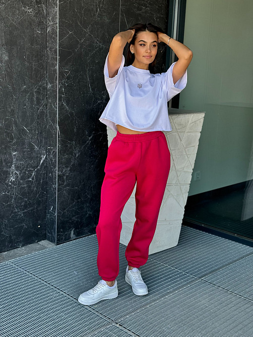 Женский теплый костюм на флисе Малиновый 46/48 Харьков - изображение 7