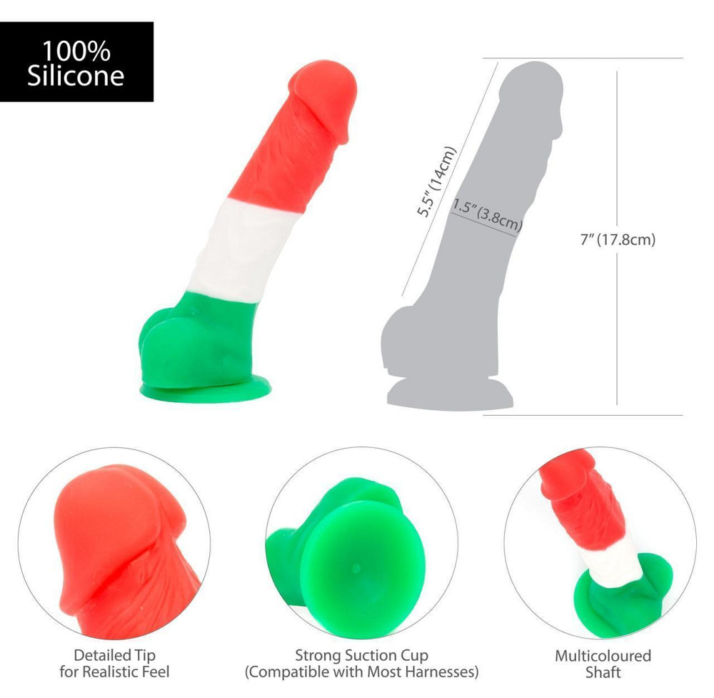 Кольоровий фалоімітатор ADDICTION - LEONARDO - 7 "- 3 COLOURS, 17,8 см, силікон, вібропуля в подарун Sex Aura Київ - фото 5