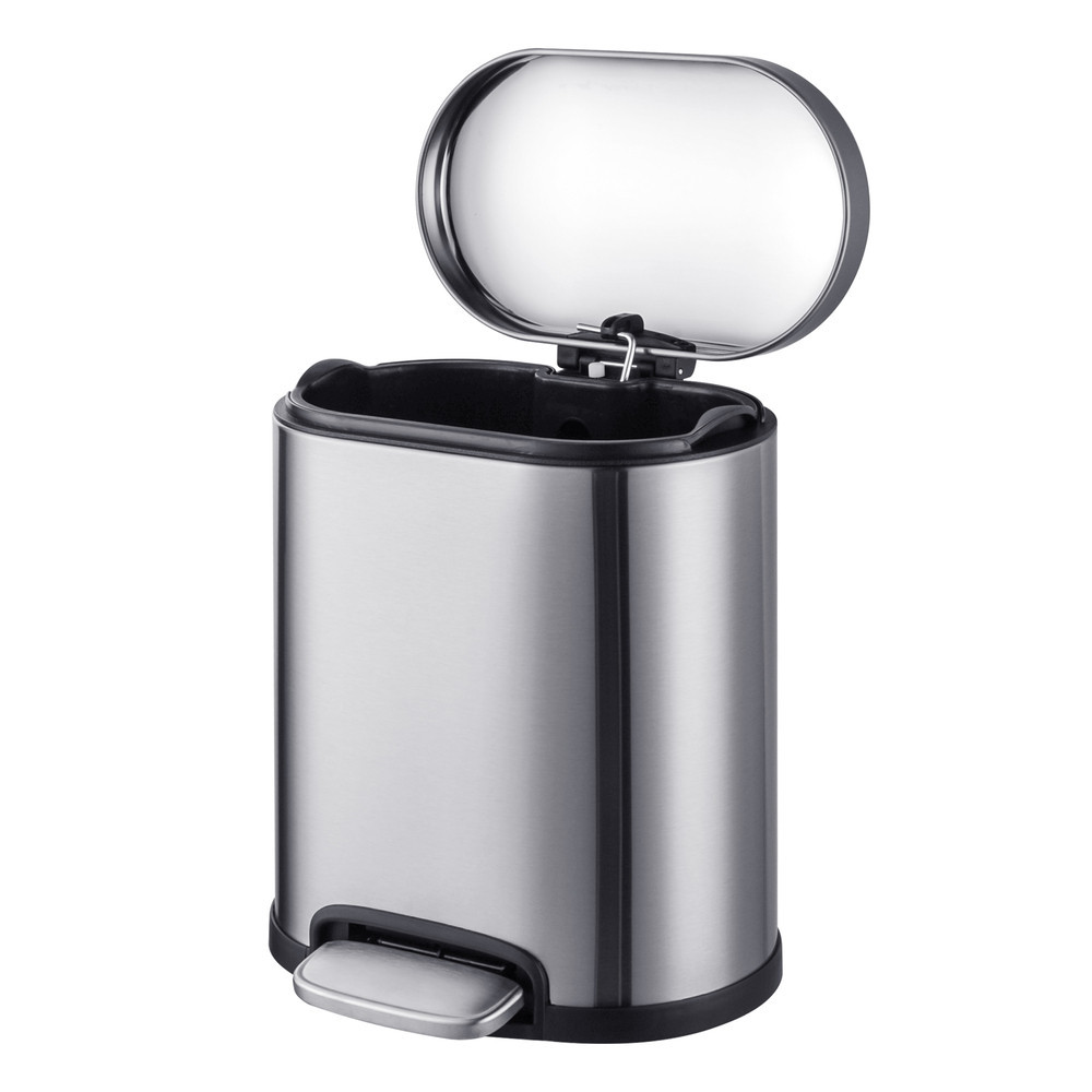 Овальне сміттєве відро з плавним закриттям Mixxus Premium Topper-TC0205 SS Color 5 л, колір нержавійка (MI7059) Харків - фото 19