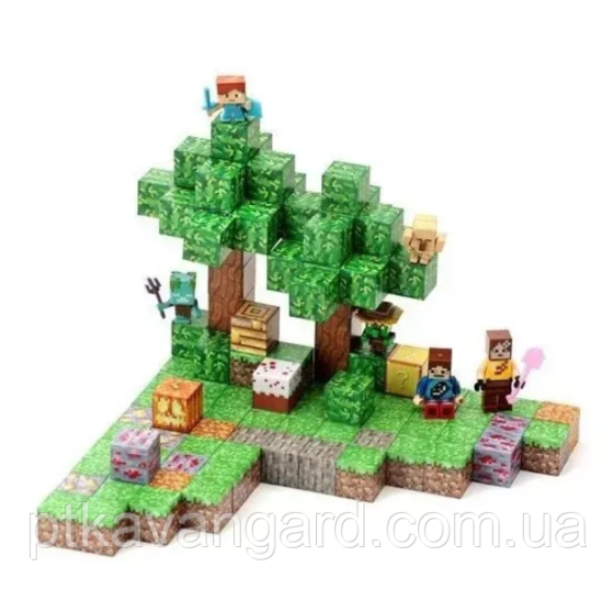 Магнітні блоки майнкрафт 128 кубиків / конструктор магнітний лісова галявина minecraft Dream World Хмельницький