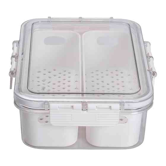 Контейнер для їжі з 2 відсіками 23.5х17х7 см судок для їжі пластиковий 1.4 л Білий HP-27-11 Коломия