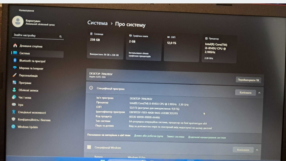 Ноутбук Acer a315-55. Киев - изображение 2