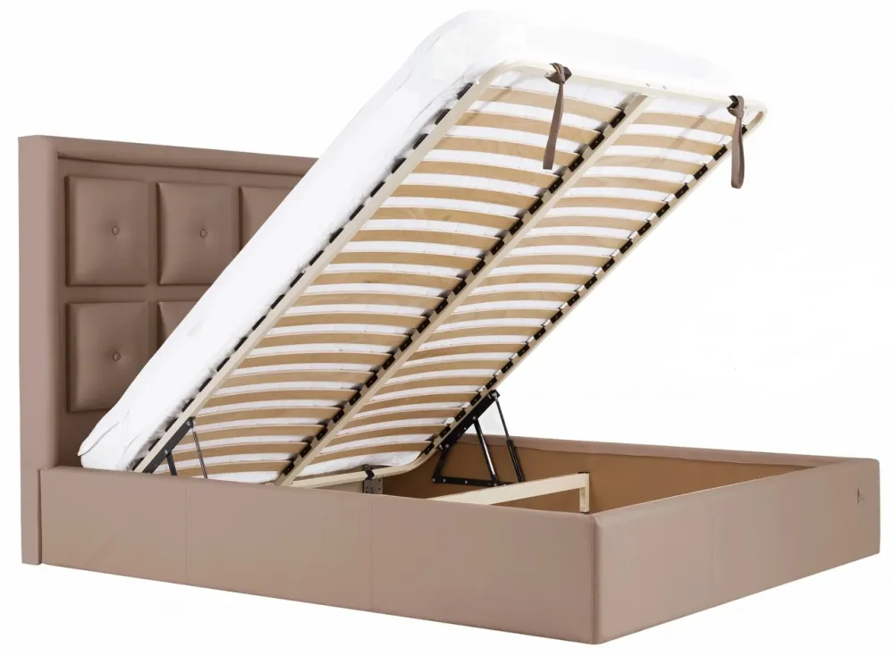 Ліжко Двоспальне Windsor Comfort 160 х 190 см Fly 2213 З підйомним механізмом та нішою для білизни Світло-коричневий Київ - фото 7