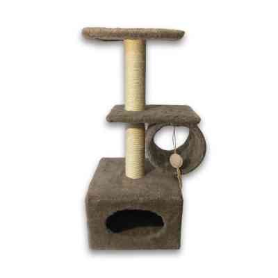 Дряпка (когтеточка) для котов Природа Саванна с барабаном 38x38x90 см (4823082442645) Винница