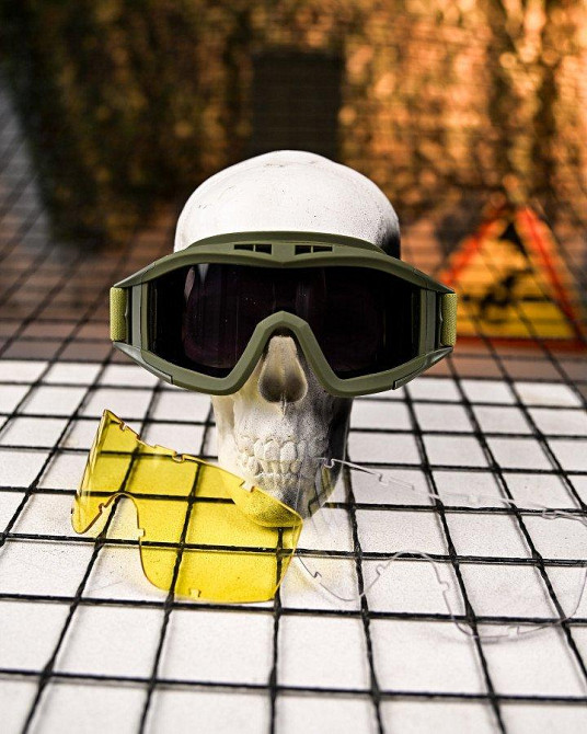 Защитные тактические очки-маска с сменными линзами  oliva ПП7847 Одесса - изображение 2