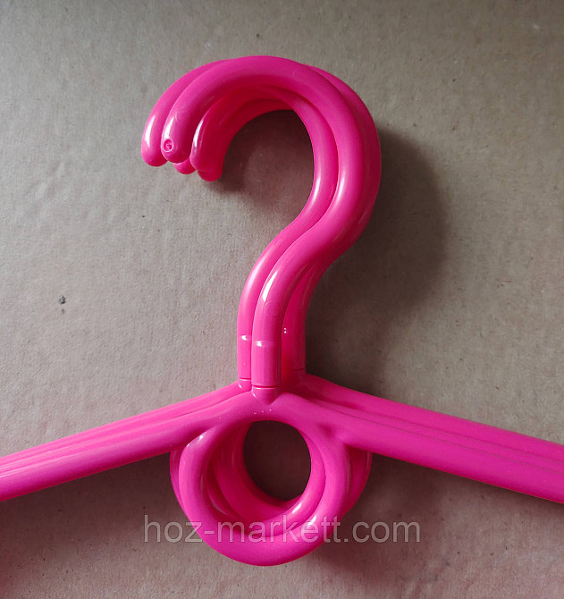 Дитячі вішалки плічка, тремпель пластиковий з неповоротним гачком рожевий 32 см 5 шт уп Польща Харків - фото 5