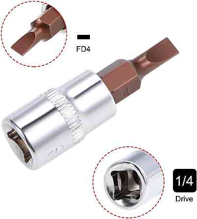 Головка бита шлицевая SL 4мм, 1/4