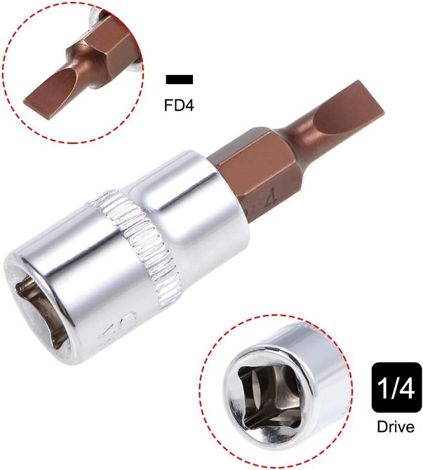 Головка бита шлицевая SL 4мм, 1/4