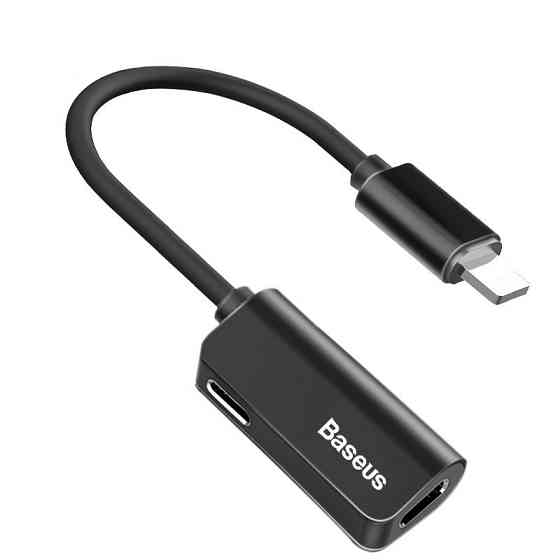 Переходник Baseus iP Male to iP+iP Female L37 (Черный) Николаев