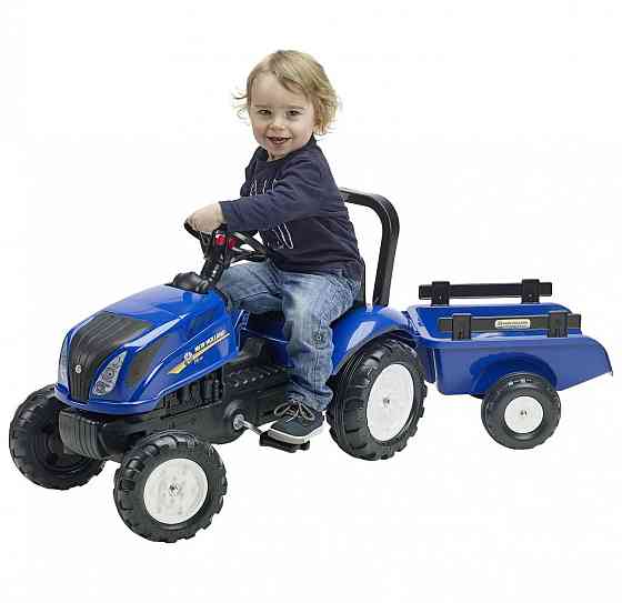 Дитячий педальний трактор з причепом Falk 3080AB New Holland для дітей Київ