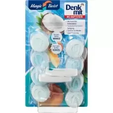 Блок в туалет чарівний поворот манго-кокос Denkmit, 2 шт. (Німеччина) Denkmit WC-Reiniger Chlorspüle Львів - фото 1