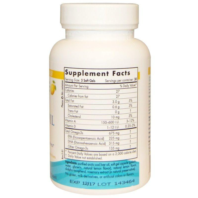 Рыбий жир из печени трески Nordic Naturals Cod Liver Oil 1000 мг 90 капсул Лимон Киев - изображение 2