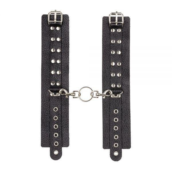 Наручники Leather Rastraints Hand Cuffs, Black Sex Aura Київ - фото 2