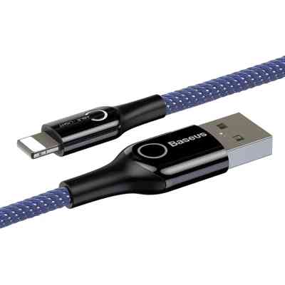 Дата кабель USB 2.0 AM to Lightning 1.0m 2.4A blue Baseus (CALCD-03) Винница