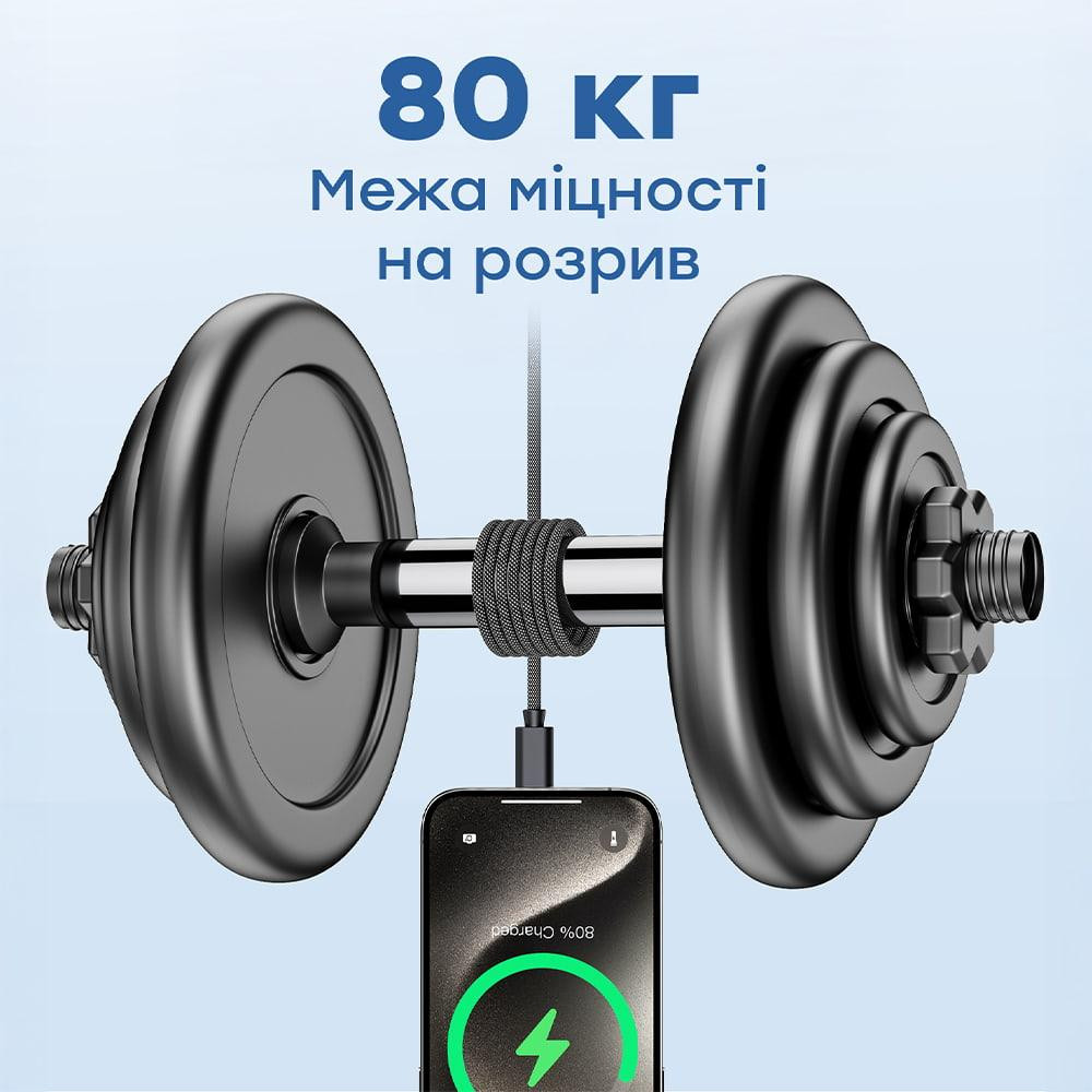 Кабель Choetech XCC-1052 Black USB-C to USB-C Magnetic PD3.1 240W 1.2m (43-00129) Киев - изображение 14