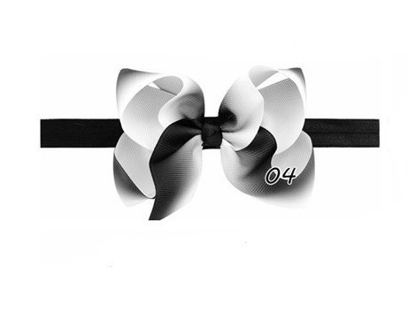 Черно-белая повязочка для детей - окружность 34-50см, размер банта 11см Киев - изображение 1