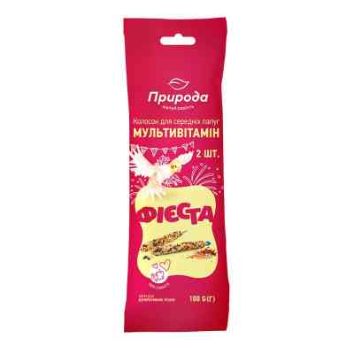 Корм для птахів Природа Колосок "Фієста" для середніх папуг Мультивітамин 100 г (4820157402337) Вінниця