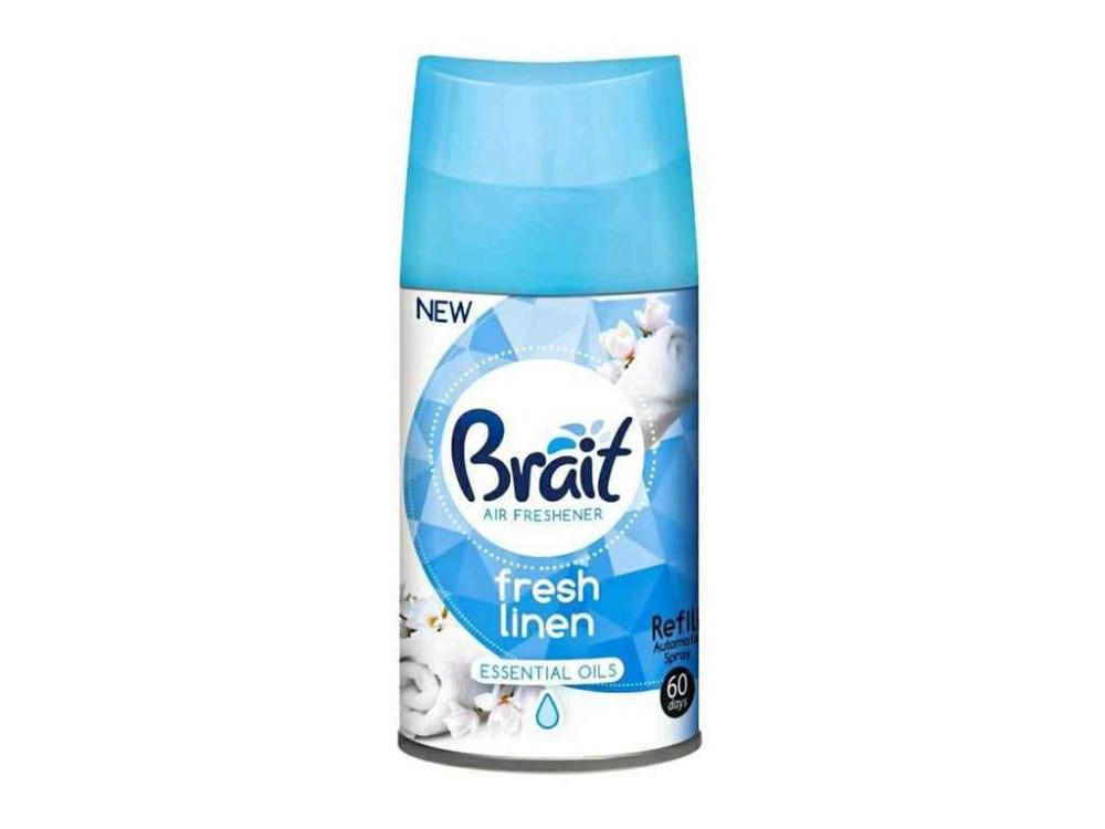 Сменный баллон д/автом-го аром-ра воздуха Fresh Linen 250 мл ТМ Brait Solmir Киев - изображение 1