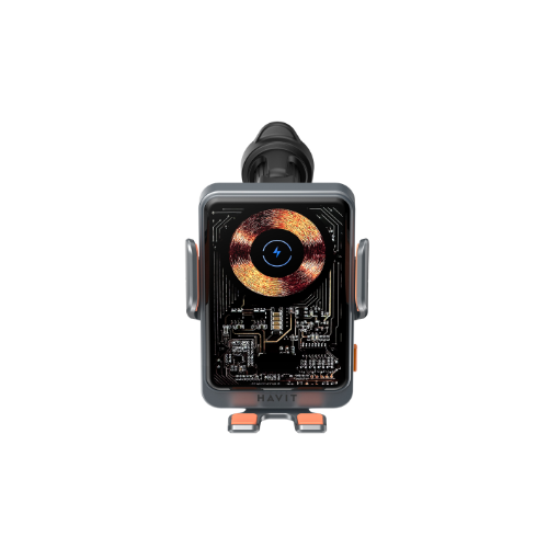 Тримач автомобільний для мобільного + БЗП 2в1 Air Vent Car Havit W3033 15W чорний/срібний Житомир - фото 4