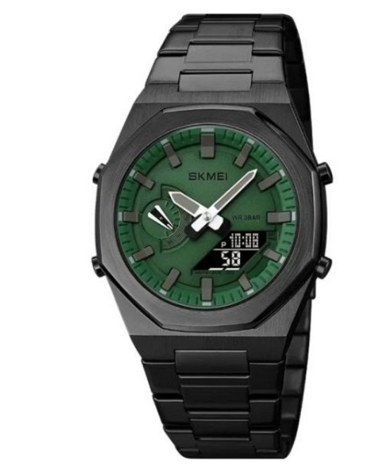 Часы наручные SKMEI 1816BKGNBK, BLACK/GREEN-BLACK Днепр - изображение 1