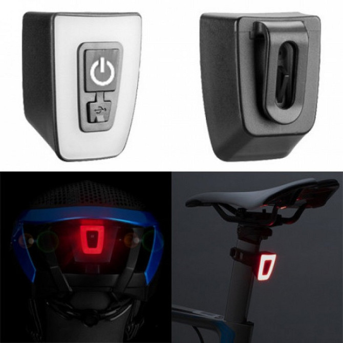 Велосипедний ліхтар габарит T11-15LED Red + кліпса + microUSB + 5 режимів Вінниця - фото 1
